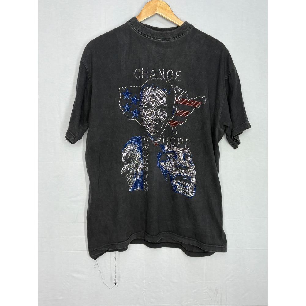 Change Hope Progress Barack Obama Campaign T-Shirt Mens Black XL United USA